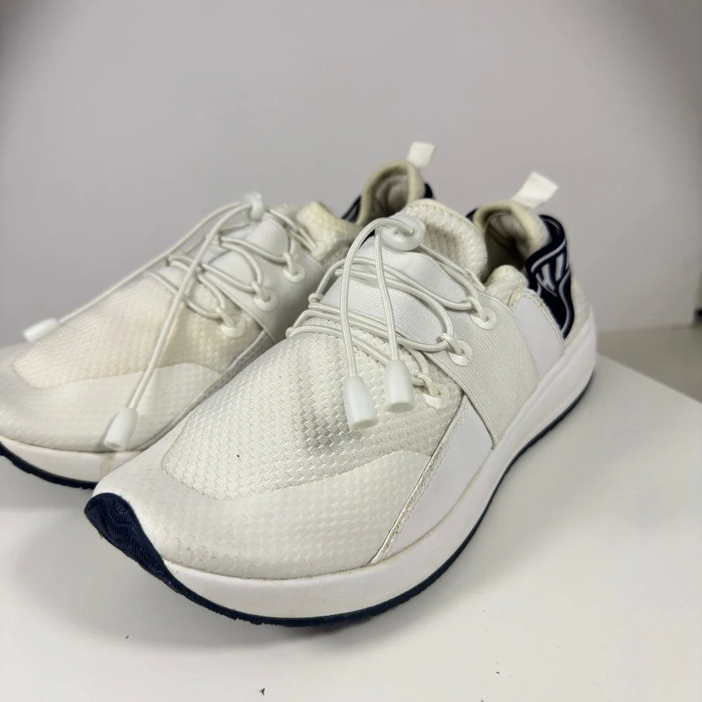 Tommy Hilfiger TWROOTS Sneakers Womens 8.5 White Navy Blue Bungee Logo Strap